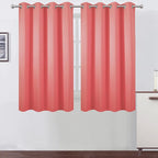 LEMOMO Coral Blackout Curtains 52 x 54 Inch Length/Set of 2 Curtain Panels/Thermal Insulated Room Darkening Blackout Curtains for Bedroom