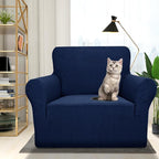 ZNSAYOTX 1 Piece Jacquard Chair Slipcovers for Living Room High Stretch Chair Covers with Arms Anti Slip Pets Friendly Couch Sofa Armchair Cover Furniture Protector (Chair, Navy Blue)