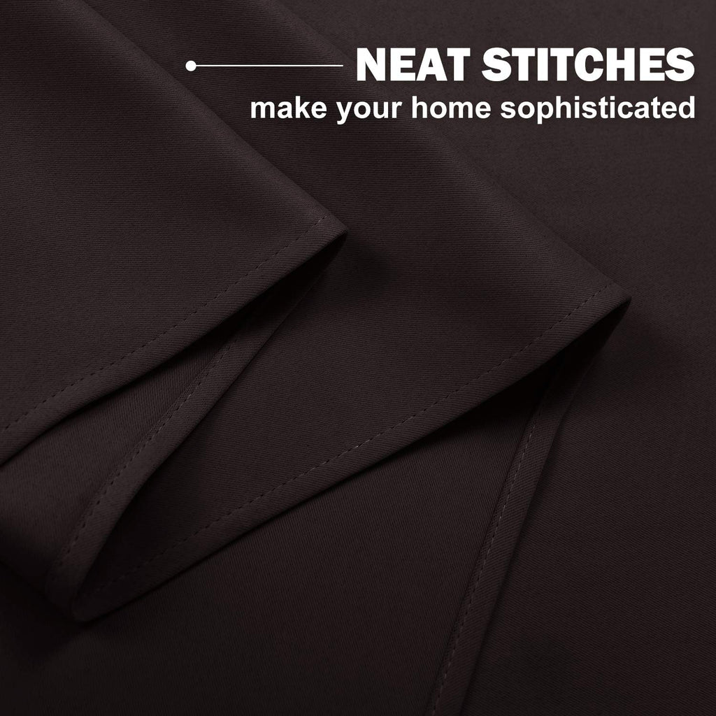 NICETOWN Kitchen Blackout Window Treatments Curtains - Eyelet Top Home Fashion Blackout Curtains Tailored Panels (Double Panels, W42 x L36 inches 1.2 inches Header, Toffee Brown)