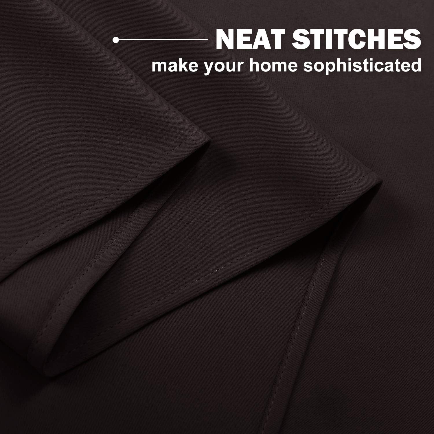 NICETOWN Kitchen Blackout Window Treatments Curtains - Eyelet Top Home Fashion Blackout Curtains Tailored Panels (Double Panels, W42 x L36 inches 1.2 inches Header, Toffee Brown)