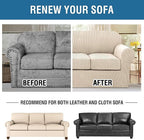 H.VERSAILTEX 4 Piece Stretch Sofa Covers for 3 Cushion Couch Covers for Living Room Furniture Slipcovers (Base Cover Plus 3 Seat Cushion Covers) Thicker Jacquard Fabric (Large Sofa, Natural)