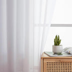 Aiyufeng 2 Pack: Basic White Sheer Curtain Drapes for Living Room 84 Inch Length 2 Panels, Light Filtering Voile Drapes for Bedroom, Patio, Sliding Door, Each 40" W x 84" L
