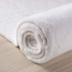 Ashler HOME DECO Ultra Soft Faux Rabbit Fur Chair Couch Cover Area Rug for Bedroom Floor Sofa Living Room White Rectangle 3 x 5 Feet
