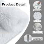 yulidayang White Fluffy Round Area Rugs for Bedroom,3'X3'Shag Circle Area Rugs for Girls Room,Non Slip Fuzzy Plush Rug for Kids Room Living Room and Dorm Home Decor Rug