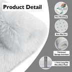 White Fluffy Round Area Rugs for Bedroom,4'X4'Shag Circle Small Area Rugs