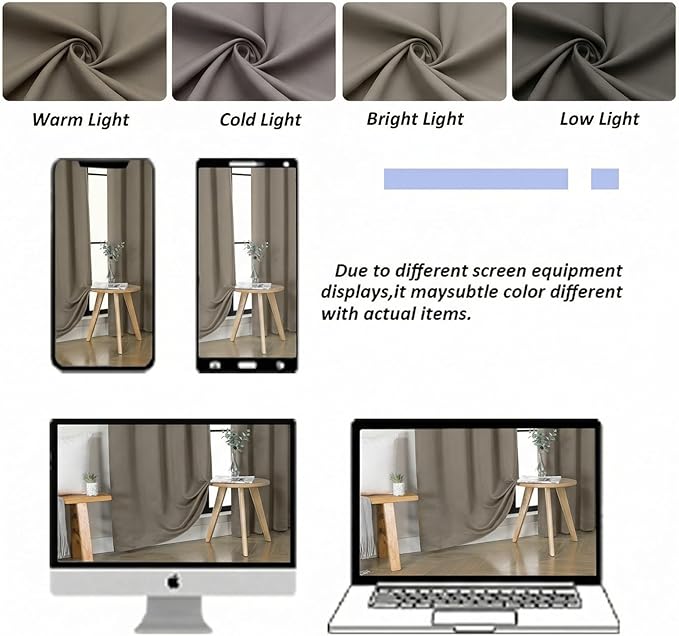 Simplebrand Ava Latte Blackout Curtains for Bedroom 72 Inch Length 2 Panels Set, Privacy Thermal Insulated Rod Pocket Door Window Curtains for Patio French Door Front Door, W40 x L72 Inch, Latte