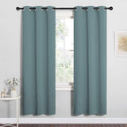 NICETOWN Modern Blackout Curtains Noise Reducing for Bedroom, Thermal Insulated and Privacy Room Darkening Drape Panels for Boy's Guest Room Door Window (Greyish Blue, 2 Panels, W34 x L72 -Inch)