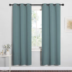 NICETOWN Modern Blackout Curtains Noise Reducing for Bedroom, Thermal Insulated and Privacy Room Darkening Drape Panels for Boy's Guest Room Door Window (Greyish Blue, 2 Panels, W34 x L72 -Inch)
