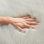 EasyJoy Ultra Soft Fluffy Shaggy Area Rug Faux Fur Rug Chair Cover Seat Pad Fuzzy Area Rug for Bedroom Floor Sofa Living Room (4 x 6 ft Rectangle, Light Grey
