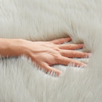 EasyJoy Ultra Soft Fluffy Shaggy Area Rug Faux Fur Rug Chair Cover Seat Pad Fuzzy Area Rug for Bedroom Floor Sofa Living Room (4 x 6 ft Rectangle, Light Grey