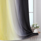 Estelar Textiler Yellow and Black Ombre Blackout Curtains for Bedroom, Thermal Insulated Gradient Blackout Drapes, Full Room Darkening Energy Saving Curtains for Living Room, 42Wx72L, 2 Panels