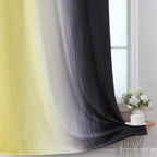 Estelar Textiler Black and Yellow Ombre Blackout Curtains 72 Inches Long