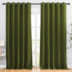 NICETOWN Room Darkening Living Room Curtains 102 inches Long - Grommet Thermal Insulated Window Drapes Room Divider Blinds Sound Reducing for Living Room (W66 x L102, Olive, 2 Pieces)