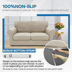 XINEAGE 2026 New 2 Pieces Chair Covers with Arms Super Stretch Chair Slipcover for Living Room Pet Dog Universal Slip Cover Anti Slip Armchair Furniture Protector (Khaki), 31"-46"(1 Cushion)