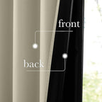 NICETOWN 100% Blackout Muted Beige Curtains 84 inches Long, Grommet Energy Saving Thermal Insulated Window Treatments Lightweight for Bedroom/Home Office, W52 x L84, 2 Panels