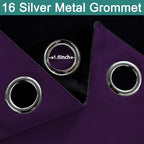 Yakamok 100% Wide Blackout Curtain 100 x 84 Inches for Sliding Glass Door, Grommet Light Blocking Thermal Insulated Room Divider Curtain for Living Room, 1 Panel,8.3ft Wide x 7ft Tall, Purple