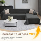 Sectional Couch Covers, 2 Pieces Washable L Shaped Couch Covers Sofa Blanket for Dogs Pet Friendly Sectional Sofa Slipcovers Furniture Covers,71"x118"+91"x134",(XXX-Large,Charcoal Gray)