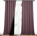 NICETOWN Full Shading Curtains for Windows, Super Heavy-Duty Black Lined Blackout Curtains for Bedroom, Privacy Assured Window Treatment (Dry Rose, Pack of 2, 62 inches W x 95 inches L)