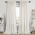 Cream Linen Curtains 103 Inches Long 2 Panels Set for Living Room Extra Long Back Tab Curtains Neutral Farmhouse Light Filtering Semi Sheer Linen Drapes Ceiling to Floor for Large Window 52x103