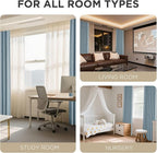 Joydeco Blackout Curtains for Bedroom - 100% Light Blocking 2 Panels Sky Blue Drapes 42" W x 90" L, Thermal Insulated Room Darkening Curtains, Linen Textured for Living Room, Rod Pocket & Back Tabs