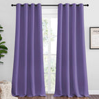 NICETOWN Lilac Purple Blackout Curtains 120" Long for Office, Dining, Guest Room, 55" Wide, 2 Pieces, Sound Reducing Heat and Cold Block Curtain Panels for Modern Decorative