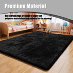 yulidayang 5x8 Shag Area Rug for Bedroom,Black Fluffy Rugs for Living Room