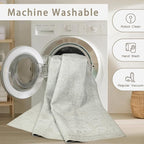 Washable Rugs 8x10 Area Rugs for Living Room,Bedroom,Dining Room- Large Ultra Soft Faux Wool Retro Carpets,Non Slip&Non-Shedding Low Pile Vintage Carpet for Home Office,Concrete Grey