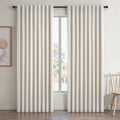 Extra Wide 70 Inch Length Blackout Curtains & Drapes 92 Inches Long 2 Panels Set for Sliding Glass Doors Modern Pleated Linen Blend Heavy Floor to Ceiling Large Window Drapes(70"Wx92"Lx 2 Birch)