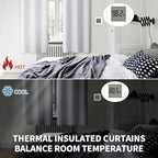 BGment Greyish White Room Darkening Curtains 84 Inch Long - 2 Panels
