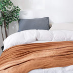 BOURINA Almond Throw Blanket 50 x90 Inches Throw Textured Solid Soft Sofa Throw Bed Runner Couch Cover Knitted Decorative Blanket Bed Runner