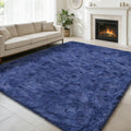 8x10 Fluffy Area Rugs for Living Room,Blue Large Shag Area Rug for Bedroom
