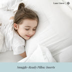 LANE LINEN 12x20 Throw Pillow Inserts Set of 4, Oblong, Fluffy - White