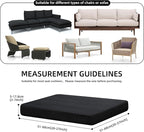 Outdoor Cushion Covers Set,8PCS Patio Furniture Couch Seat Slipcovers, Replacement for Sofa Sectional Chair(Cover，Only)