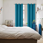 BGment Blackout Curtains - Grommet Thermal Insulated Room Darkening Bedroom and Living Room Curtains, Set of 2 Panels (42 x 84 Inch, Peacock Blue)