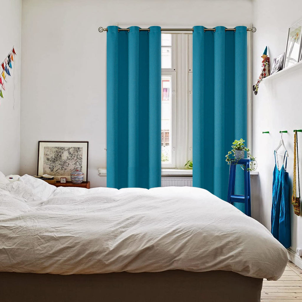 BGment Peacock Blue Blackout Curtains for Bedroom 72 Inch Long - 2 Panels