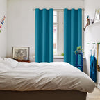 BGment Peacock Blue Blackout Curtains for Bedroom 72 Inch Long - 2 Panels