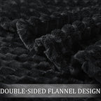 Exclusivo Mezcla Fleece Twin Blanket for Bed, Extra Large Fuzzy Black Bed Blankets, Soft Cozy Plush Sofa Throws for All Seasons, 90x66 Inches