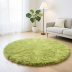 Fluffy Round Area Rugs for Bedroom,3'X3'Shag Circle Small Area Rugs