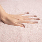 Ashler Faux Fur Rug, Ultra Soft Faux Rabbit Fur, Pink Area Rugs, 6 x 9 Feet Rectangle, Machine Washable Nursery Decor Throw Rugs for Bedroom, Kids Room, Living Room