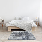 2x3 Fluffy Area Rugs for Bedroom Living Room,Small Soft Shag Fuzzy Rug Non-Shedding Indoor Plush Carpet for Kids Bedroom Nursery Dorm Home Decor,Tie-Dyed Black