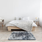 yulidayang 2x3 Area Rugs for Bedroom,Mottling Black Small Fluffy Shag Rug