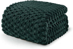 Exclusivo Mezcla Fleece Twin Blanket for Bed, Extra Large Fuzzy Forest Green Bed Blankets, Soft Cozy Plush Sofa Throws for All Seasons, 60x80 Inches