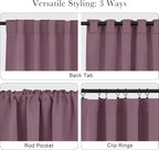 PONY DANCE - Window Curtains - 42 inch W by 45 L Dusty Rose Thermal Insulated Curtain Drapes Light Filter Energy Efficient Modern Design Style for Home Decor Low Shading Effect, 2 Pieces