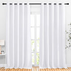 NICETOWN White Room Darkening Bedroom Curtains, Grommet 50% Blackout Thermal Insulated Window Treatment Room Divider Drapes for Bedroom, W66 x L102, 2 Panels