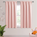 DWCN Blackout Curtains for Bedroom 42 x 45 Inch Long Blush Pink 2 Panels