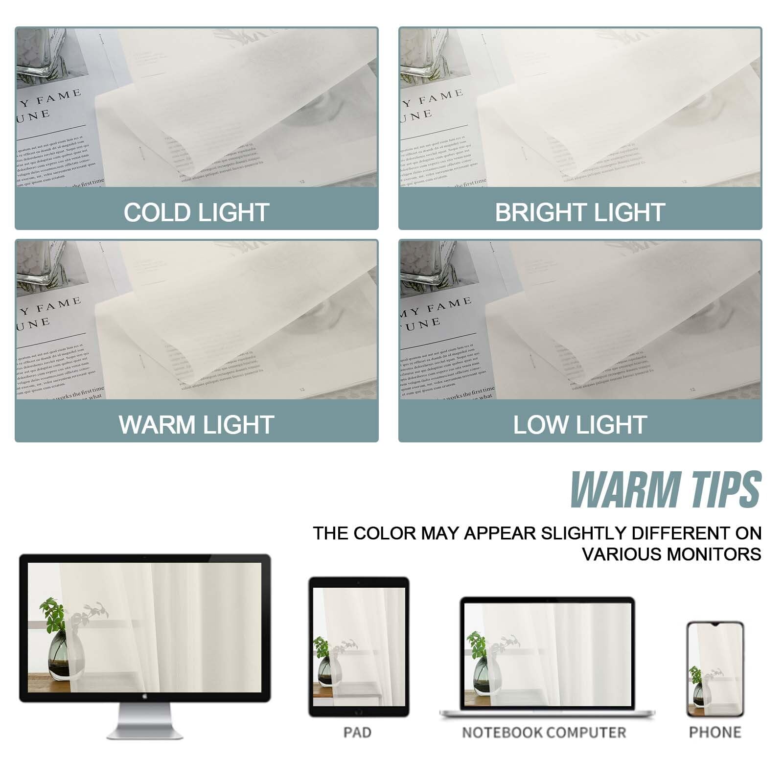 Ebesto Extra Wide Ivory Sheer Curtains 90 Inches Long 2 Panels, Light Filtering Lightweight Solid Sheer Curtains for Bedroom Living Room, Window Voile Sheer Drapes, Dual Rod Pocket, 2x59Wx90L Inches