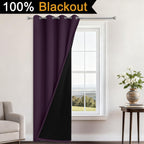 Yakamok Purple 100% Blackout Curtains 84 Inches Long for Bedroom, 1 Panel