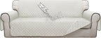 ISSUNTEX Double Protection 100% Waterproof Sofa Covers for Living Room, Couch Covers for 3 Cushion Couch Sofa, Reversible Furniture Protector Sofa Cover for Dogs, Pets, Kids (Sofa, Ivory/Ivory)