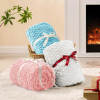 BEDELITE Fleece Throw Blanket for Couch & Bed - 3D Jacquard Decorative White Blanket, Super Soft and Cozy Warm Fuzzy Blanket All Seasons Suitable, 50x60Inches