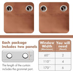 MIULEE Blackout Curtains 96 Inches Long for Bedroom Living Room Thermal Insulated Room Darkening Grommet Top Solid Light Blocking Drapery Set of 2 Window Panels Terracotta